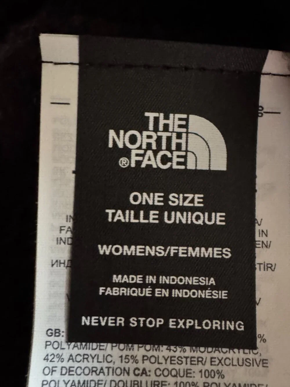 NWT The North Face Black City Plush Beanie in One Size Fits All